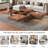 Square Marble Veneer Coffee Table Sliding Top With Storage-661705768