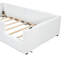 Lit plateforme simple tapissier avec garde-corps et charge - blanc