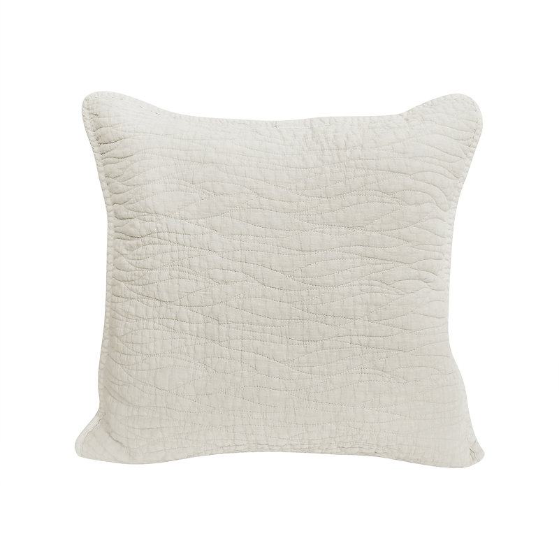 Carson Cotton Reversible Throw Pillow, Ivory