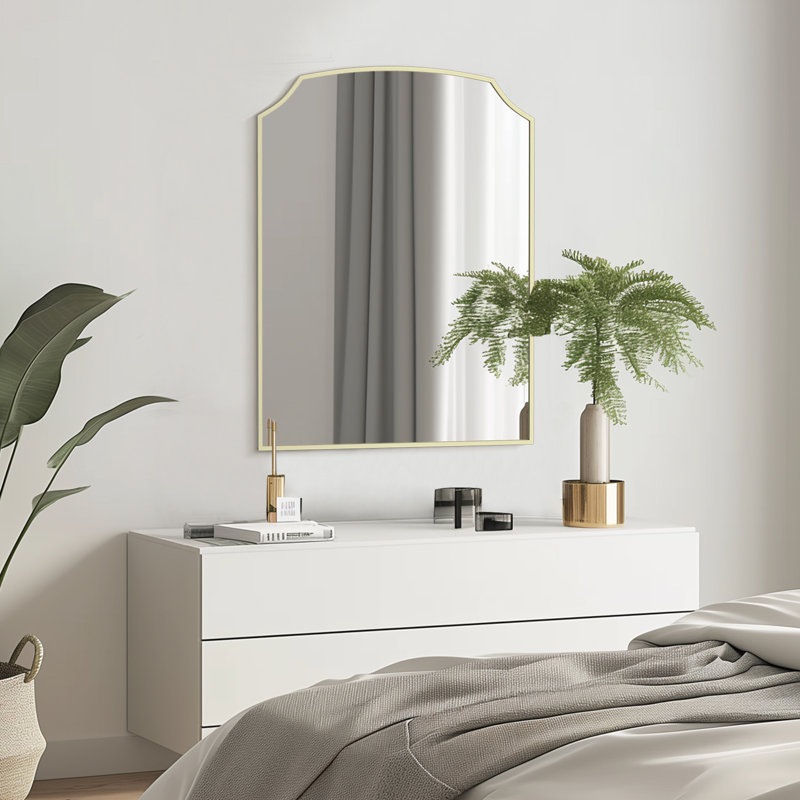 Miroir décoratif en fer forgé, Or, 30 po x 22 po