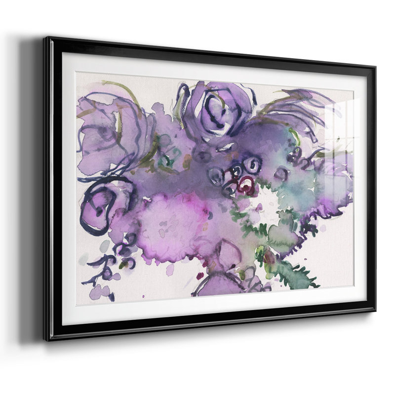 Lavande florale Splendor II - encadrée, impression encadrée avec biseau mat et verre, Noir, H 19 po x l 27 po x P 1,5 po