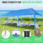 Auvent 10 x 30 pi avec 8 parois latérales, tente de fête portable imperméable, noir-99462640