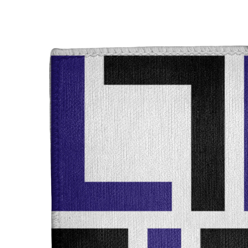 Tapis géométrique blanc cassé / noir / mauve, Rectangle 9 pi x 12 pi