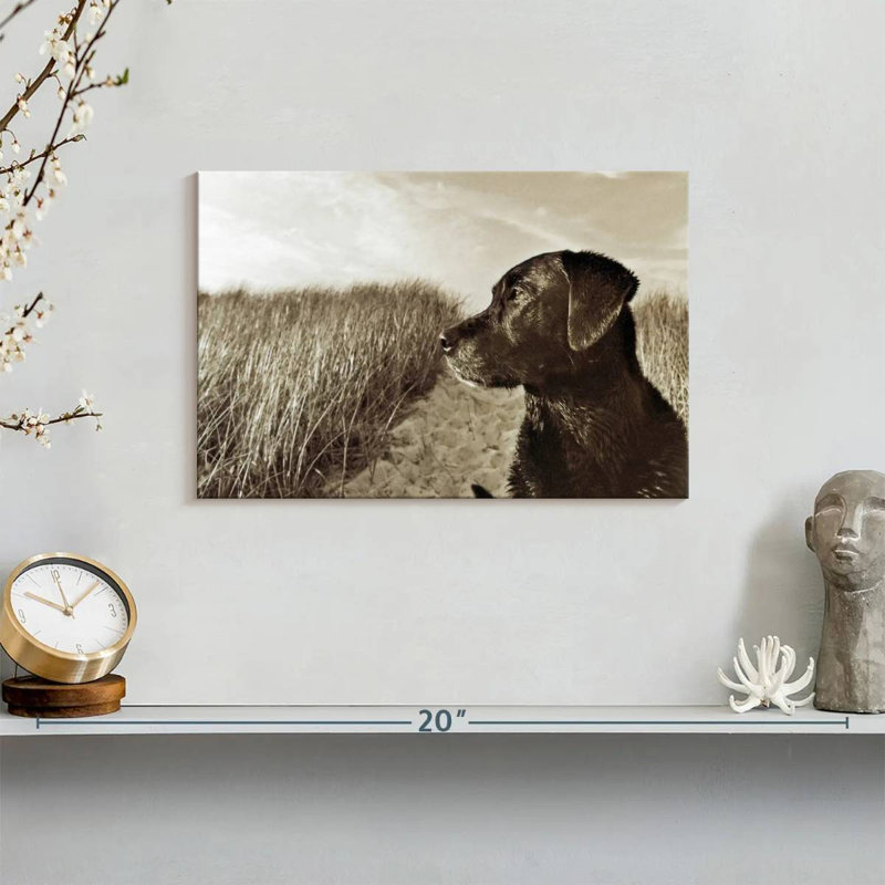 Black Lab At The Beach, 8" H x 12" W