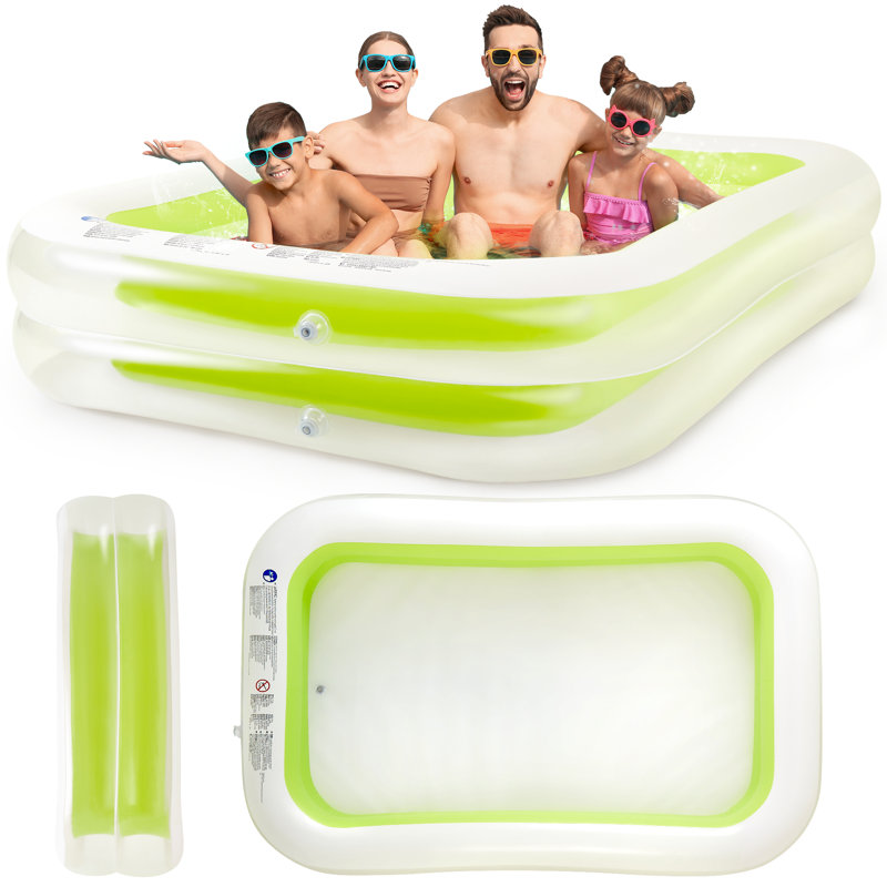 SUNMER Large Inflatable Family Paddling Pool  –  200cm x 150cm x 50cm 