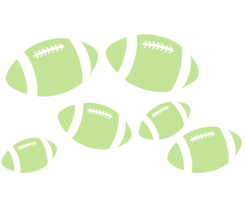 Décalcomanie murale footballs, Tarte à la lime, H 18 po x l 31 po x P 0,01 po