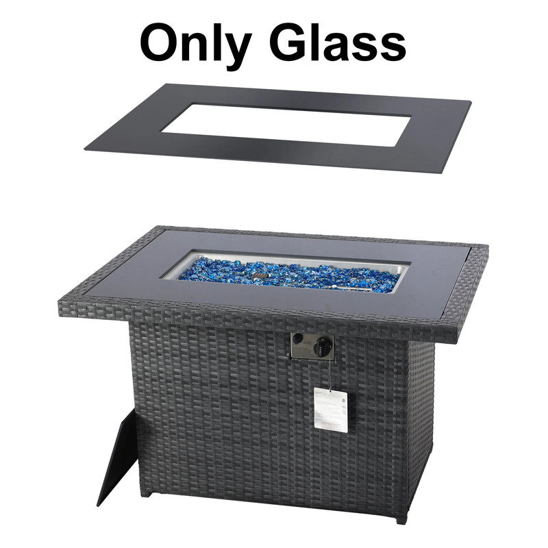 Plateau de table de foyer en verre