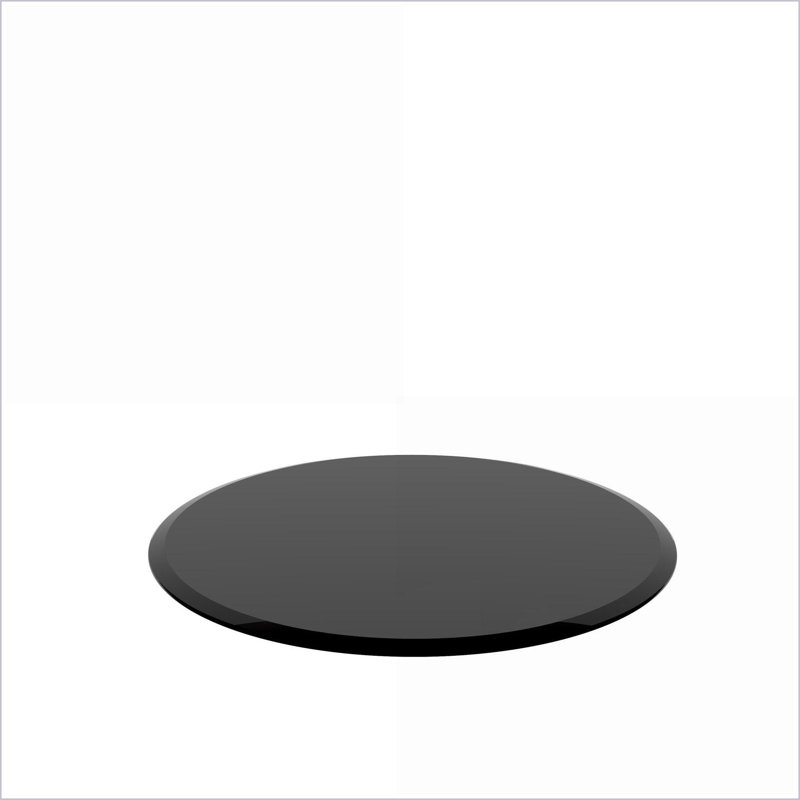 Table basse 38,6 po ronde en verre trempé, 1/2 po d'épaisseur à bord biseauté, facile à nettoyer et amp; Durable pour le salon