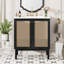 Meuble-lavabo sur pied simple 30 po avec portes en bambou tissé à la main-468424509