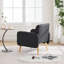 Fauteuil d'appoint capitonné en similicuir avec pieds et poches en bois-1750959370