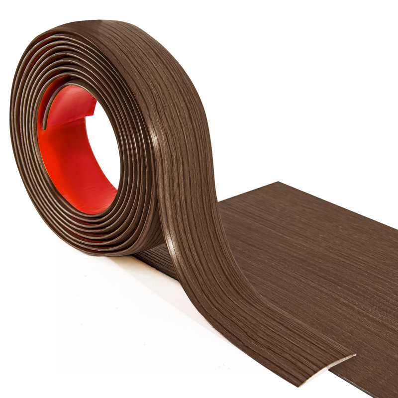 Bande de vinyle auto-adhésive de 0,14 po d'épaisseur x 1,57 po de largeur x 120 po de longueur pour joindre les trous de plancher, les seuils de tapis
