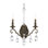Renaissance Nouveau 2 Light 15in x 21in Wall Sconce in Antique Silver with Clear Heritage Handcut Crystals
