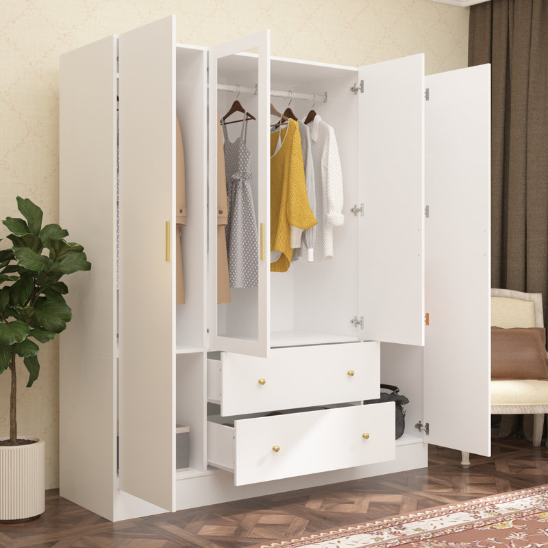 Armoire 4 portes 70,9 po Ragin, Blanc