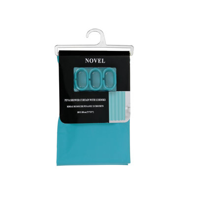 Ensemble de rideau de douche et crochets Peva