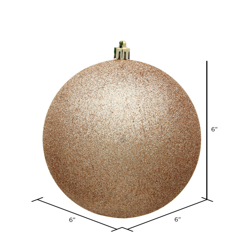 Décoration de boule décorative des Fêtes, Café au lait paillettes, H 6 po x l 6 po x P 6 po