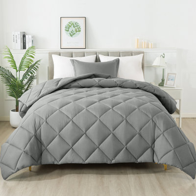 Diamond lattice three-piece Comforter Set