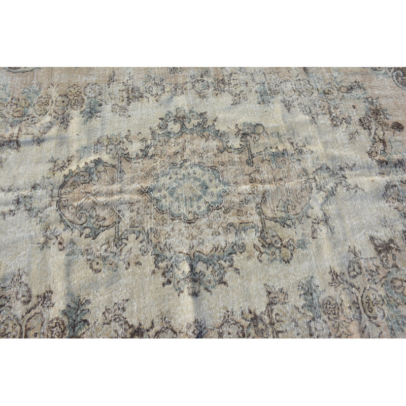 Tapis brun, tapis rétro, tapis de chambre à coucher, tapis turcs, grands tapis 5,1 x 8,4 pi, tapis géométriques