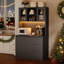 Armoire de cuisine avec lumières à DEL et station de charge, armoire de cuisine moderne-1510670016