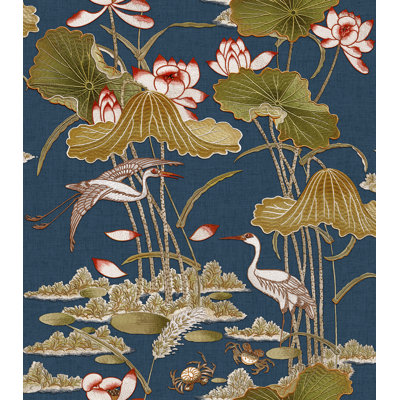 Lotus Pond Tapestry Wallpaper
