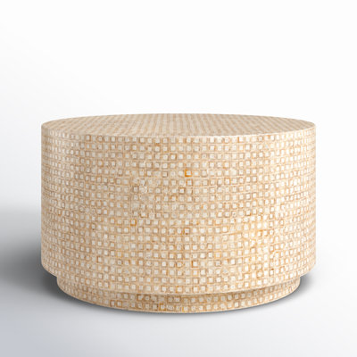Denn Drum Modern Shell Finish  Coffee Table
