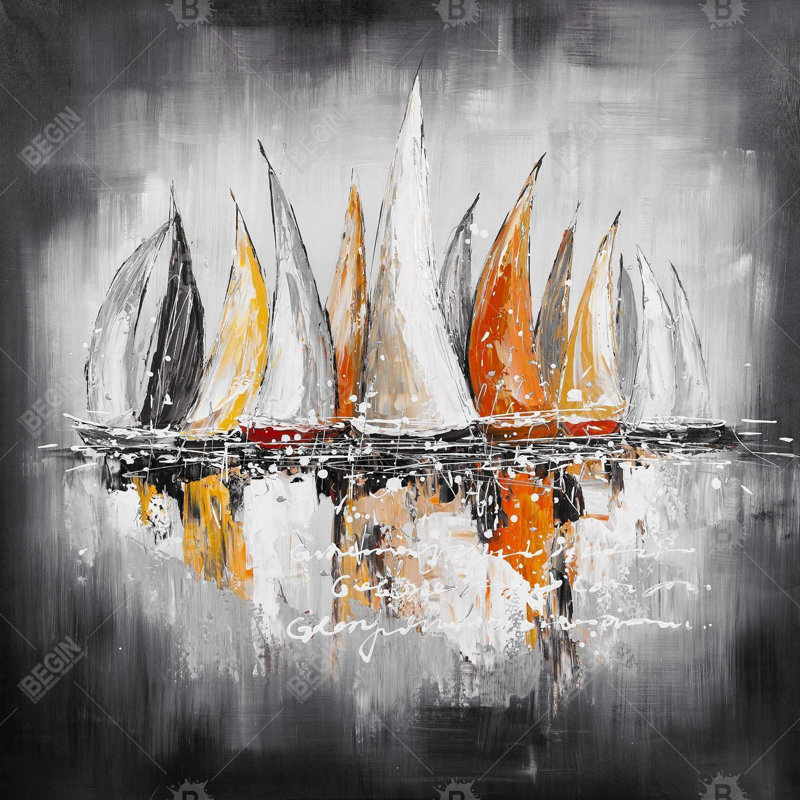 «Sails On The Winds» sur toile, H 36 po x l 36 po