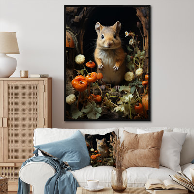 " Cute Rodent In Flowers " Color Photography Print