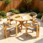 Ensemble de salle à manger de patio 4 personnes en bois d'acacia avec chaises-128965843