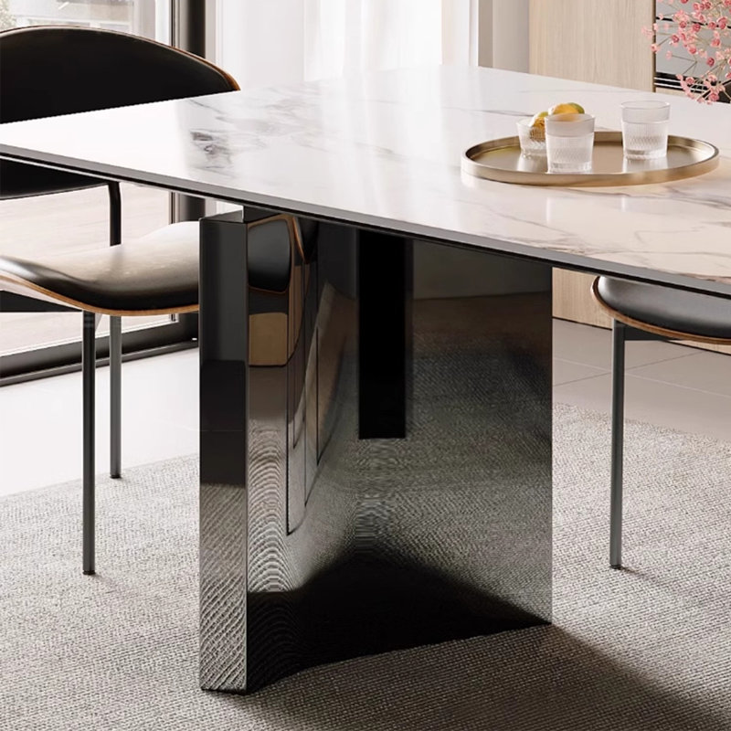 Ensemble de table et chaises de salle à manger en ardoise italienne, H 29,52 po x L 62,99 po x l 31,49 po