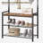 Coat Rack With Shoe Bench, Entryway Bench With Shoe Storage, Multifunctional Entryway Storage Organizer, Metal Frame And 8 Movable Hooks, For Hallway, Rustic Brown