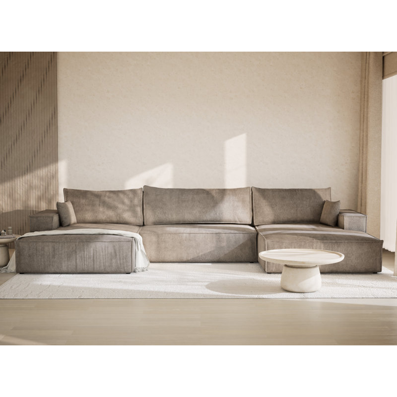 6 Seater Reclining Corner Sofa , Brown