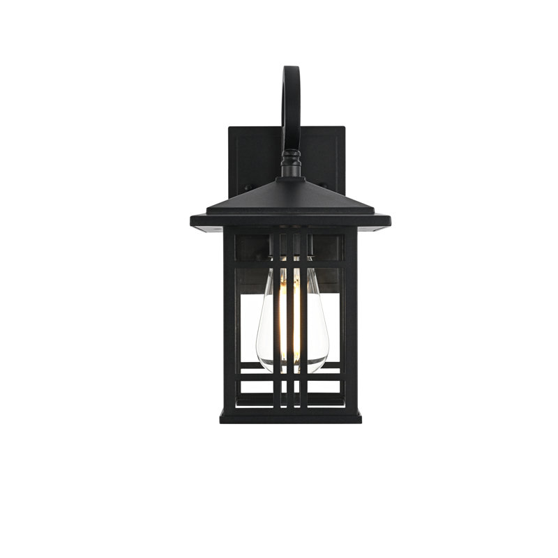 Emrush Outdoor Wall sconce in Black, 12" H x 6" W x 7.5" D