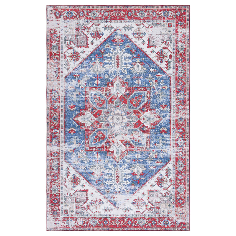 Tapis oriental bleu / rouge Sonia, Rectangle 9 pi x 12 pi