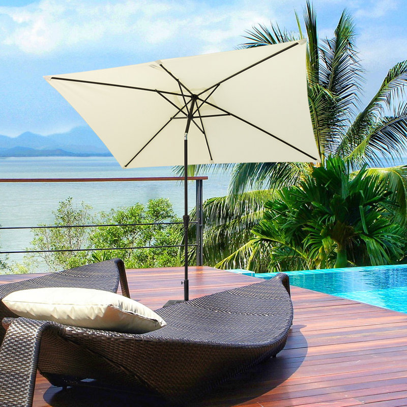 Parasol de marché rectangulaire 120 po x 78 po, Ivoire