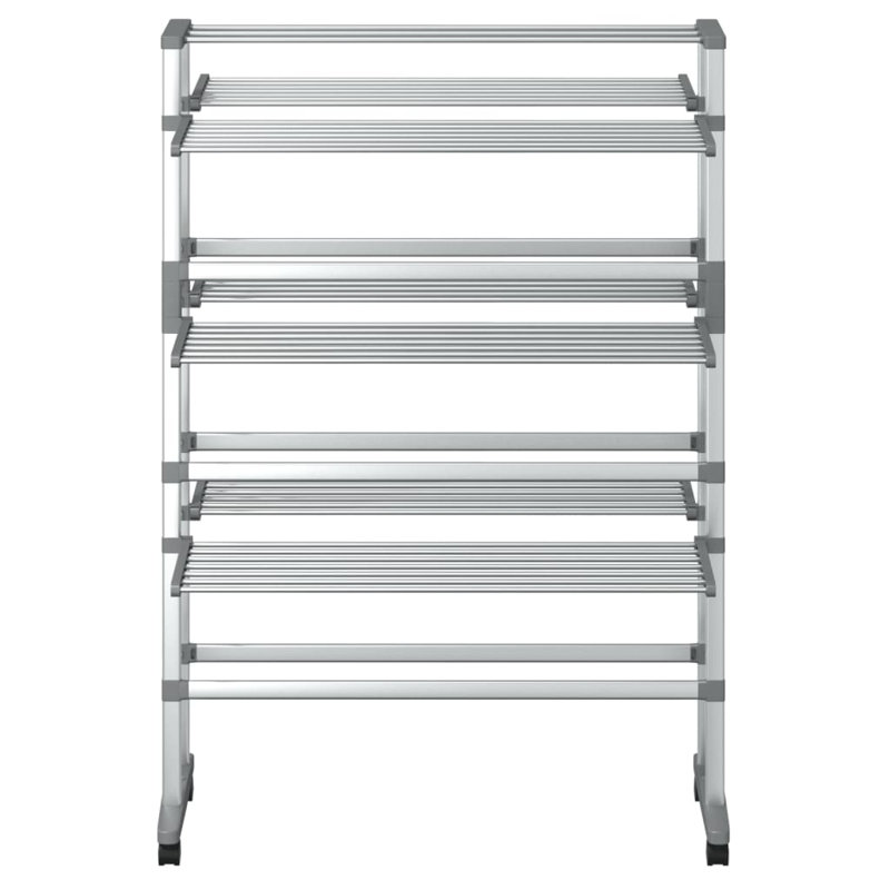 Aluminum 3-Tier Foldable Laundry Drying Rack with Wheels
