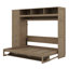 Lit escamotable avec garde-robe, tiroirs et tablettes ouvertes Murphy