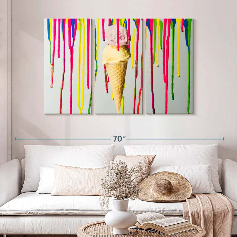 Yarlin Dripping Ice Cream, 32" H x 50" W