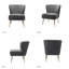 Chaise d'appoint d'appoint en velours capitonné Leona-1877085380