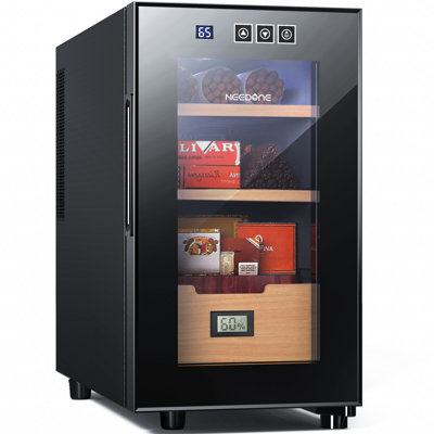 Cave à cigare électrique 23L avec tablettes et tiroir en cèdre espagnol (capacité 150)