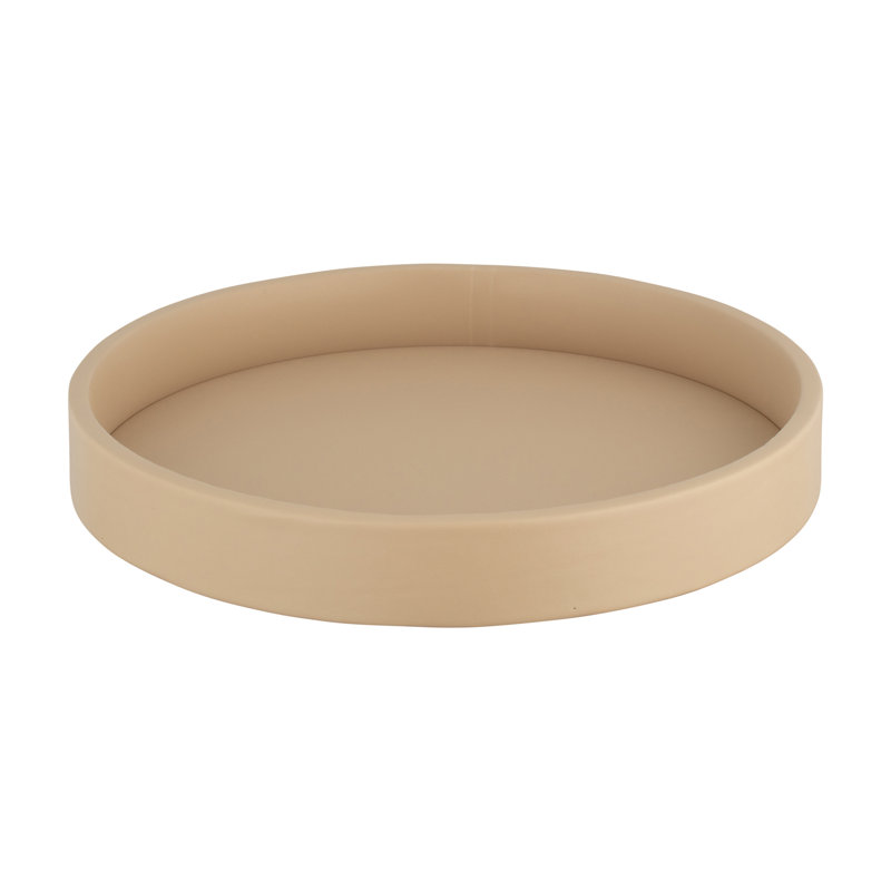 Plateau rectangulaire en similicuir Carntall, Beige
