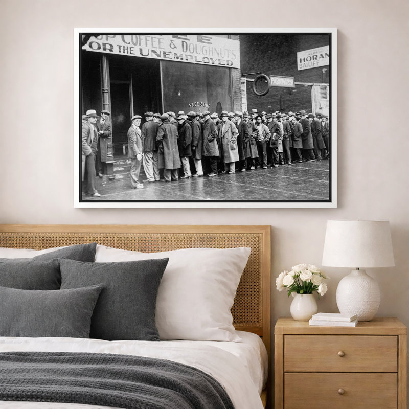 «Great Depression», œuvre d'art photo noir et blanc, photos de salon, impression sur toile encadrée., H 24 po x l 36 po