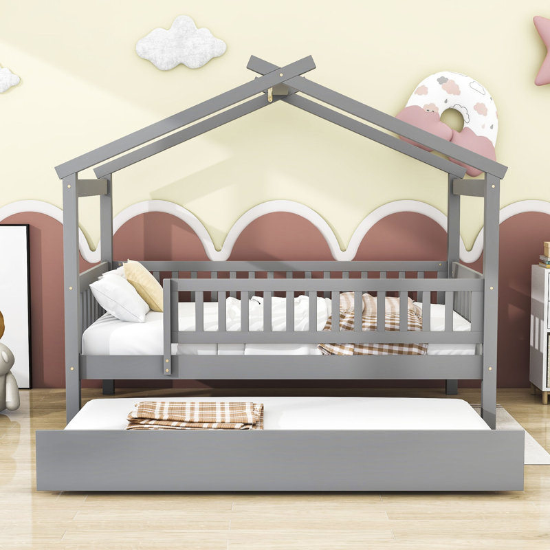 Pontoosuc Wood Daybed with Twin Size Trundle, Gray, Twin