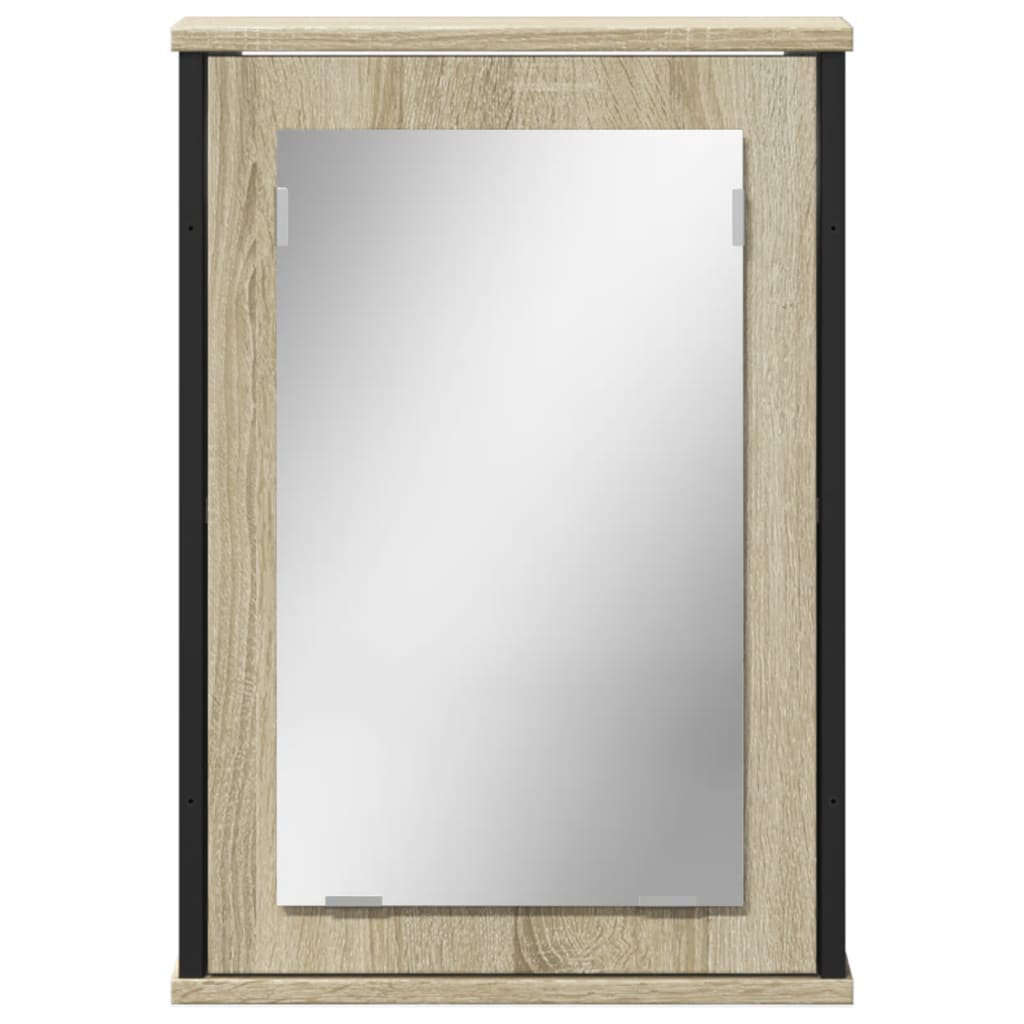 Bathroom Mirror Cabinet Black 42X12x60 Cm Engineered Wood