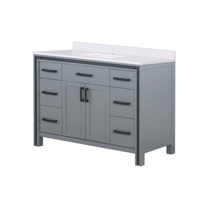 Meuble-lavabo avec comptoir en quartz blanc