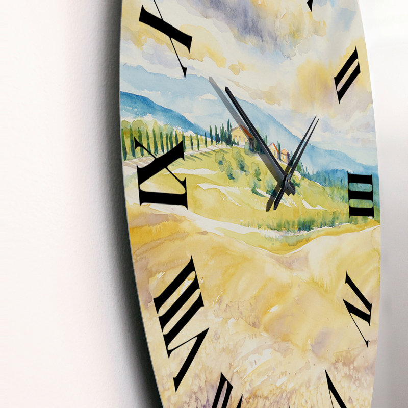 Horloge murale rustique, paysage italien rustique, Petit