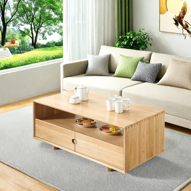 Table basse moderne entièrement en bois massif