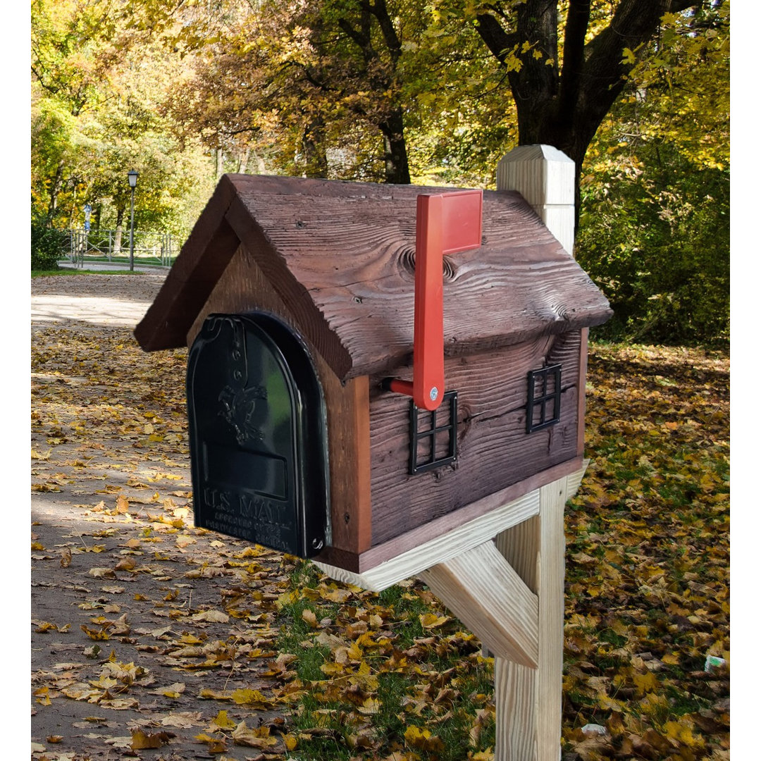 Amish Mailbox, Rustic Design, Handmade Barn Style Amish Mailbox