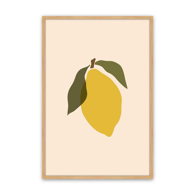Reproduction d'art «Simple Lemon II» par Garima Dhawan, H 40 po x l 30 po, Cadre à joints visibles, Tanné