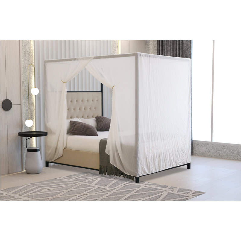 Aghadavy Upholstered Bed, Cream, Double (4'6)