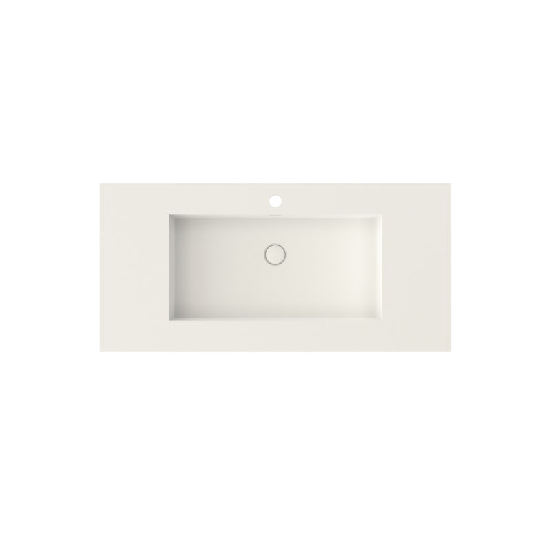 Stone Resin Bathroom Vanity Basin Sink, Solid Surface, Matte White, 39.05 In Deep, 18.66 Wide, 6.6 High, 27.36 Lb, Adaptable For Different Layouts, Scratch - , Multiple Installation Methods,