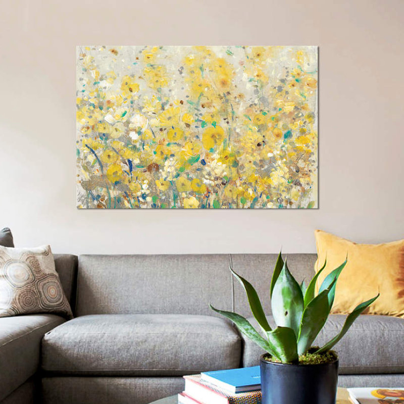 «Cheerful Garden I», impression sur toile, H 8 po x l 12 po x P 0,75 po, Toile tendue, Pas de tapis